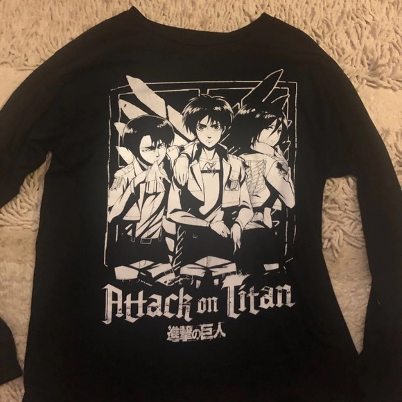 Hot Topic Sweaters - Hot Topic Attack on Titan Long Sleeve Sweatshirt